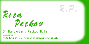 rita petkov business card